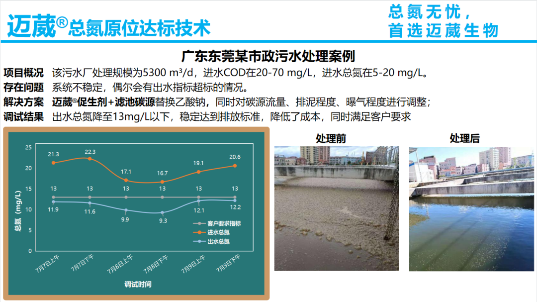 總氮原位達標技術案例-市政污水處理